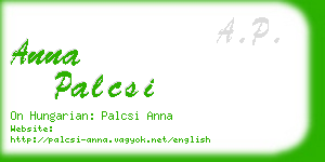 anna palcsi business card